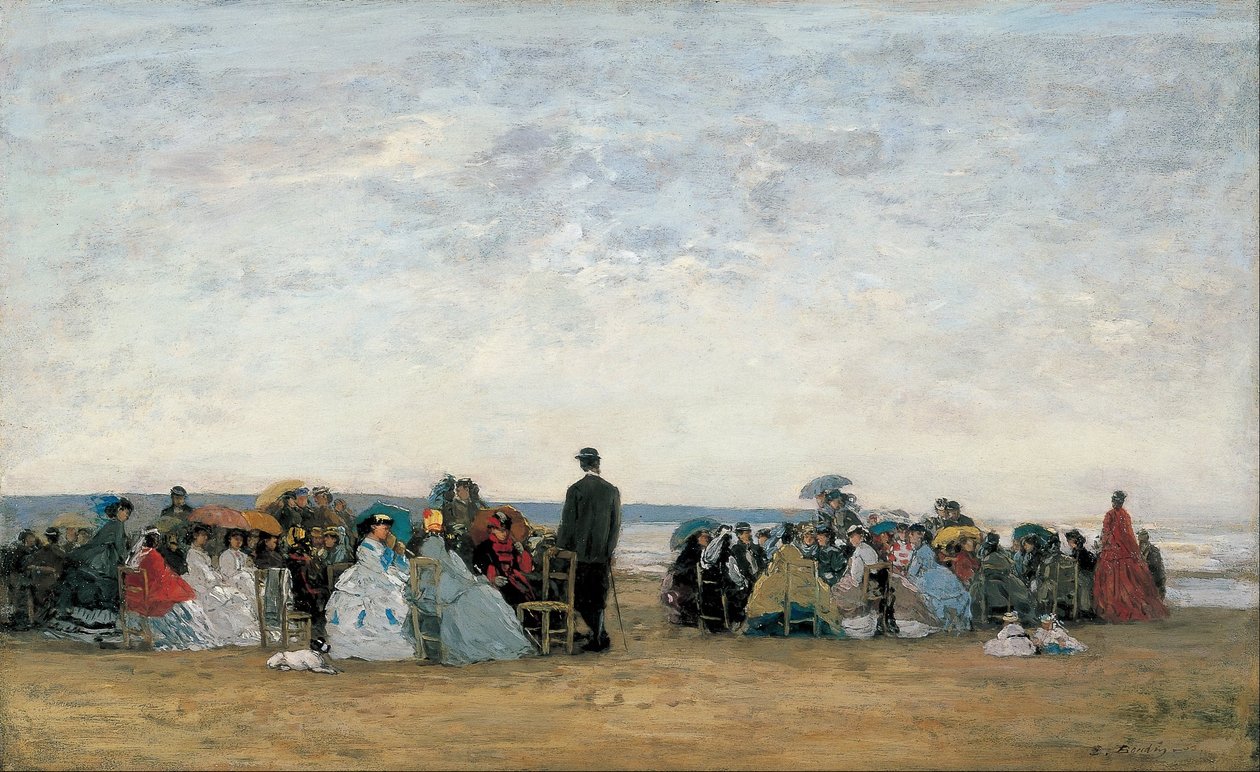 The Beach near Trouville by Eugene Louis Boudin