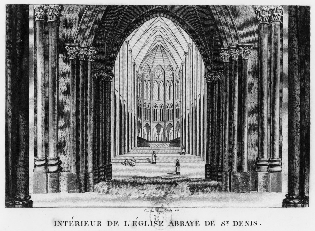 Basilica Saint-Denis, interior view by Louis Francois Couche
