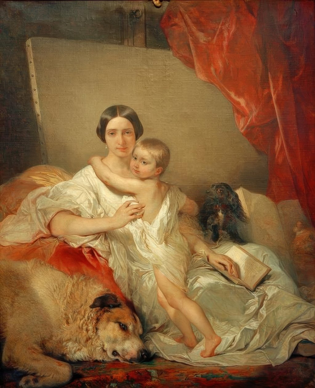 Madame Louis Gallait and her Daughter by Louis Gallait
