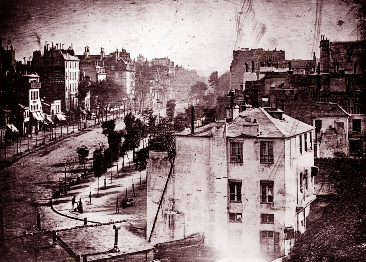 Boulevard du Temple, Paris, 3rd arrondissement, 1838 by Louis Jacques Mande Daguerre