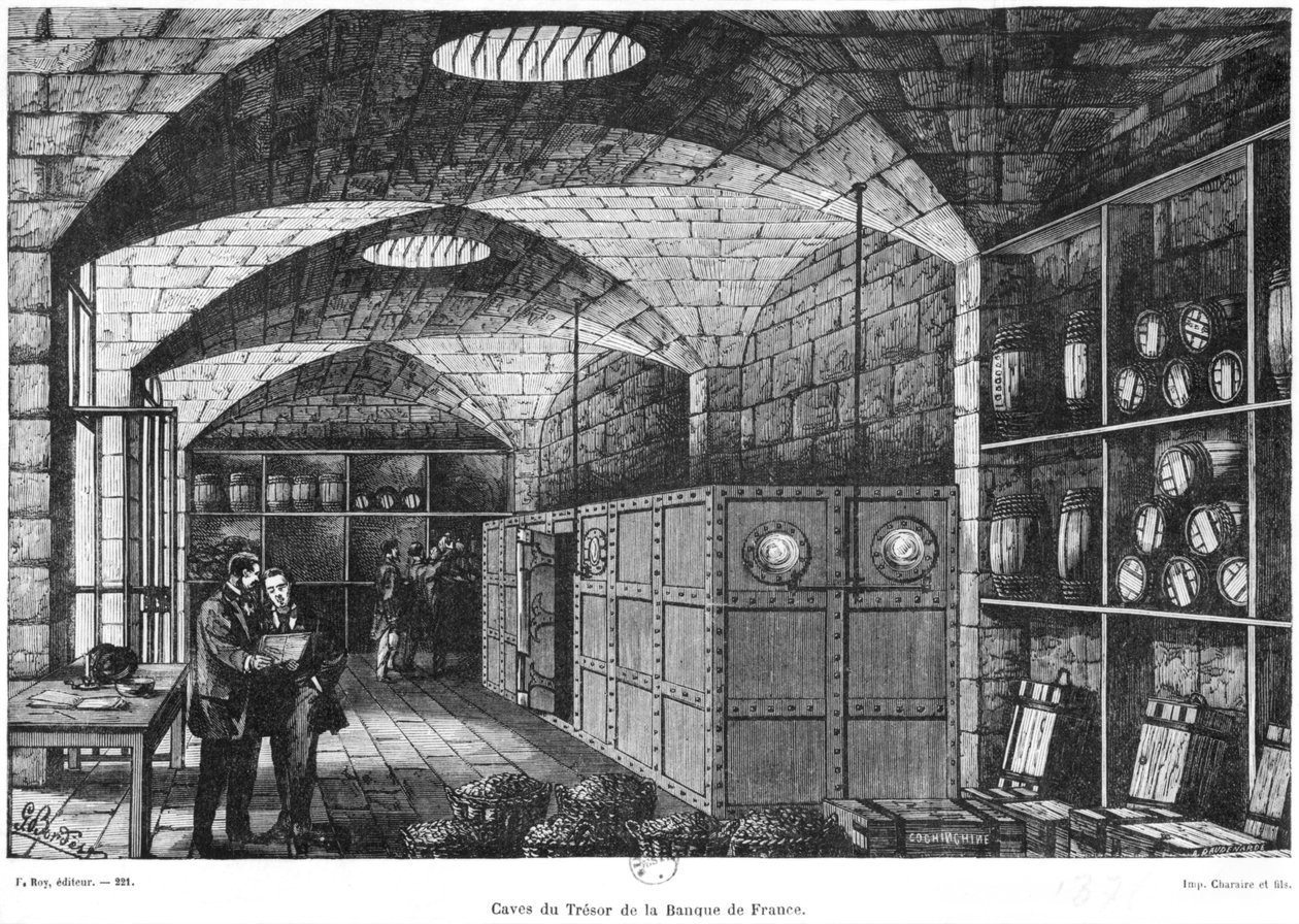 Basement of the Bank of France in Paris by Louis Joseph Amedee Daudenarde