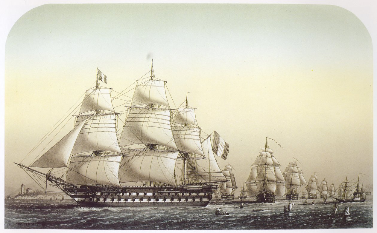 The French squadron sailing off Great Belt by Louis Le Breton