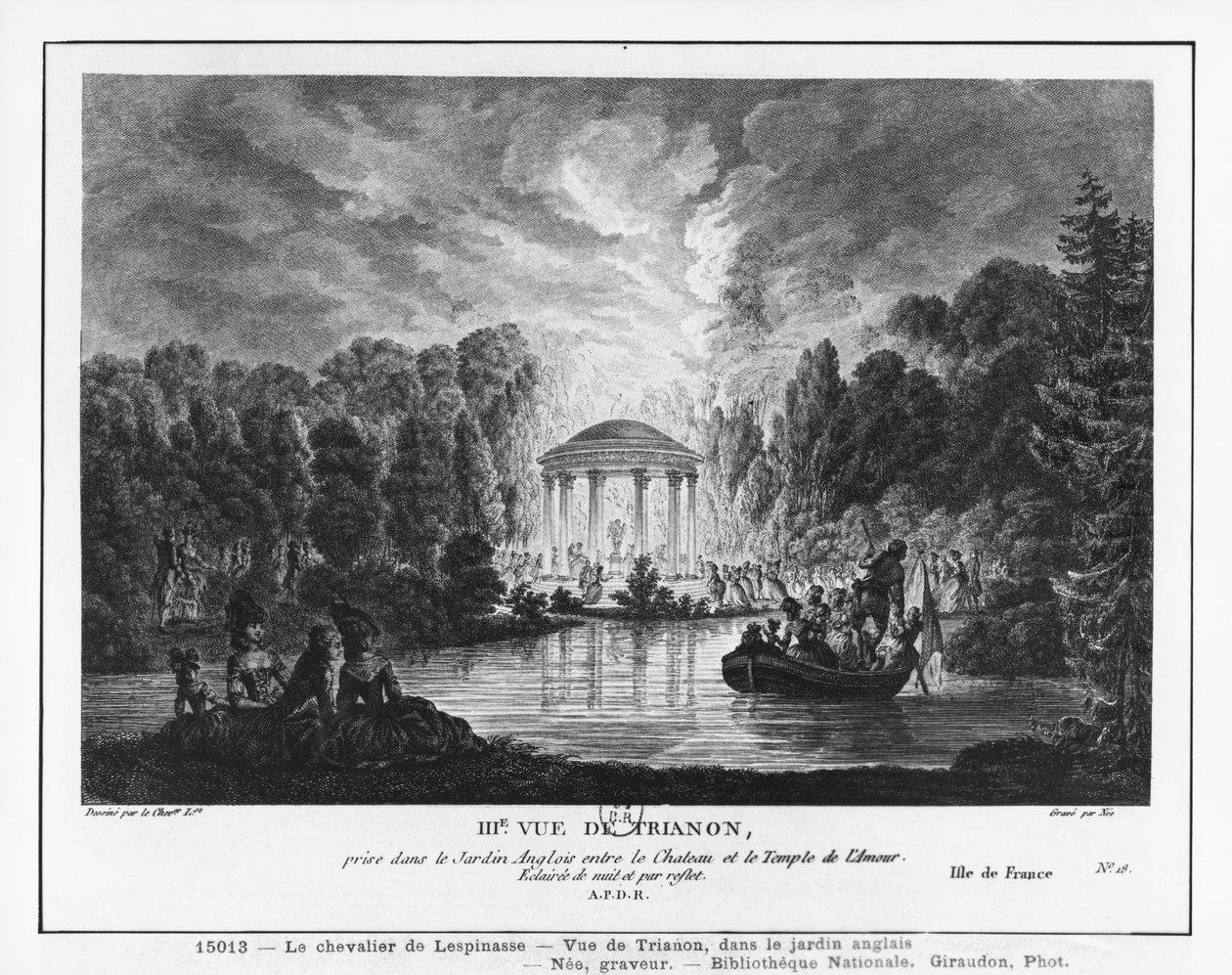 Third View of Trianon, Taken from the English Garden Between the Castle and the Temple of Love, Engraved by Francois Denis Nee by Louis Nicolas de Lespinasse