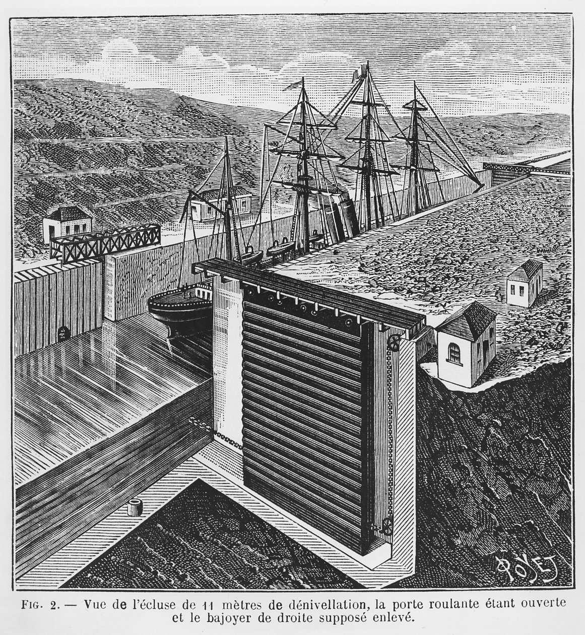 Designs by Gustave Eiffel for Locks in the Panama Canal, Illustration from the Magazine 