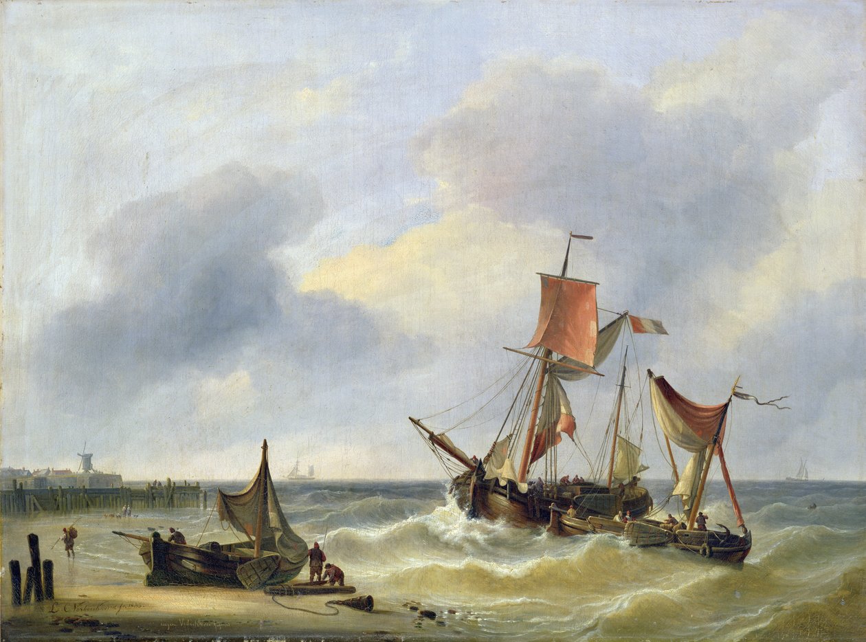 Coastal View, 1833 by Louis Verboeckhoven