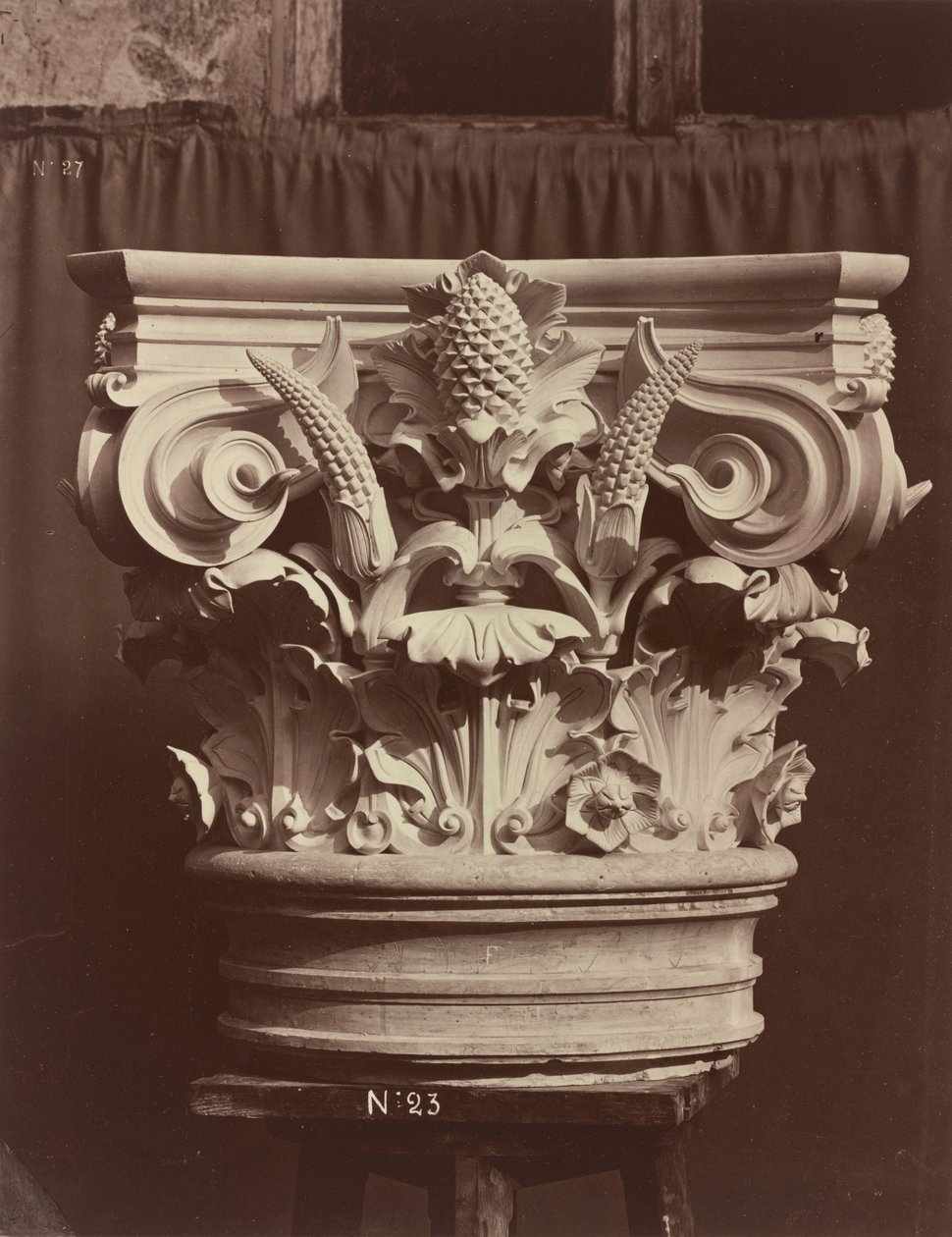 Ornamental Sculpture from the Paris Opera House (Column Fragment), 1865/1874 (photo) by Louis-Emile Durandelle