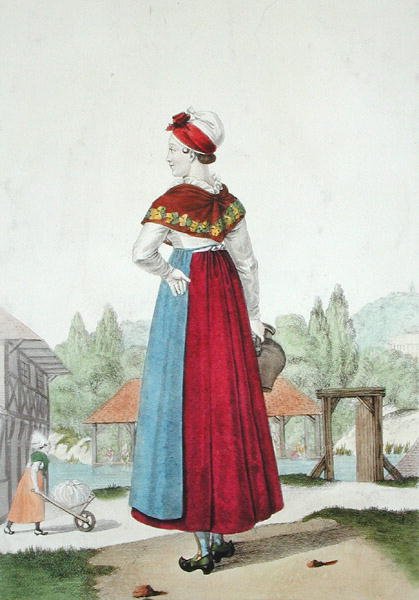 Traditional costume of Lisieux, engraved by Gatine c.1820 by Louis Marie (after) Lante
