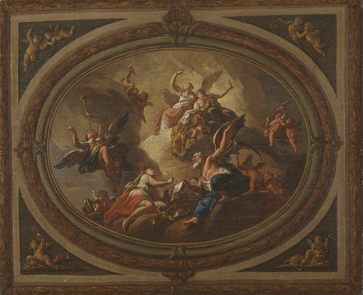 Sketch for an Oval Ceiling by Louis (after) Laguerre