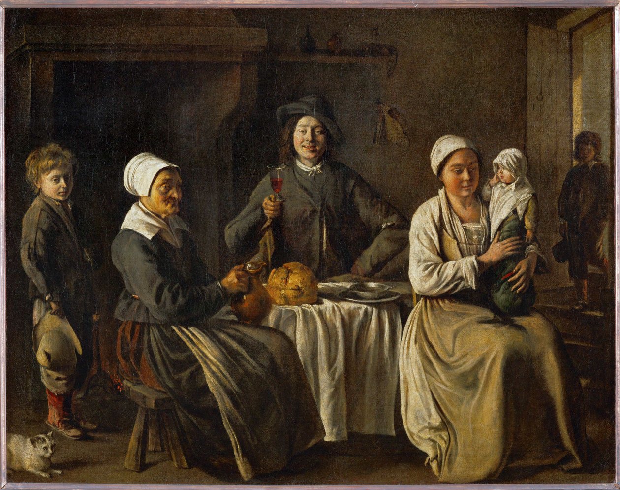 The Happy Family, Also The Return from Baptism by Louis (attr. to) Le Nain