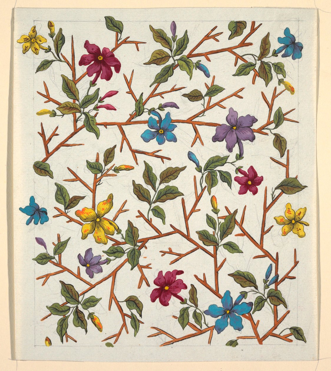 Floral Design for Printed Textile by Louis Albert DuBois