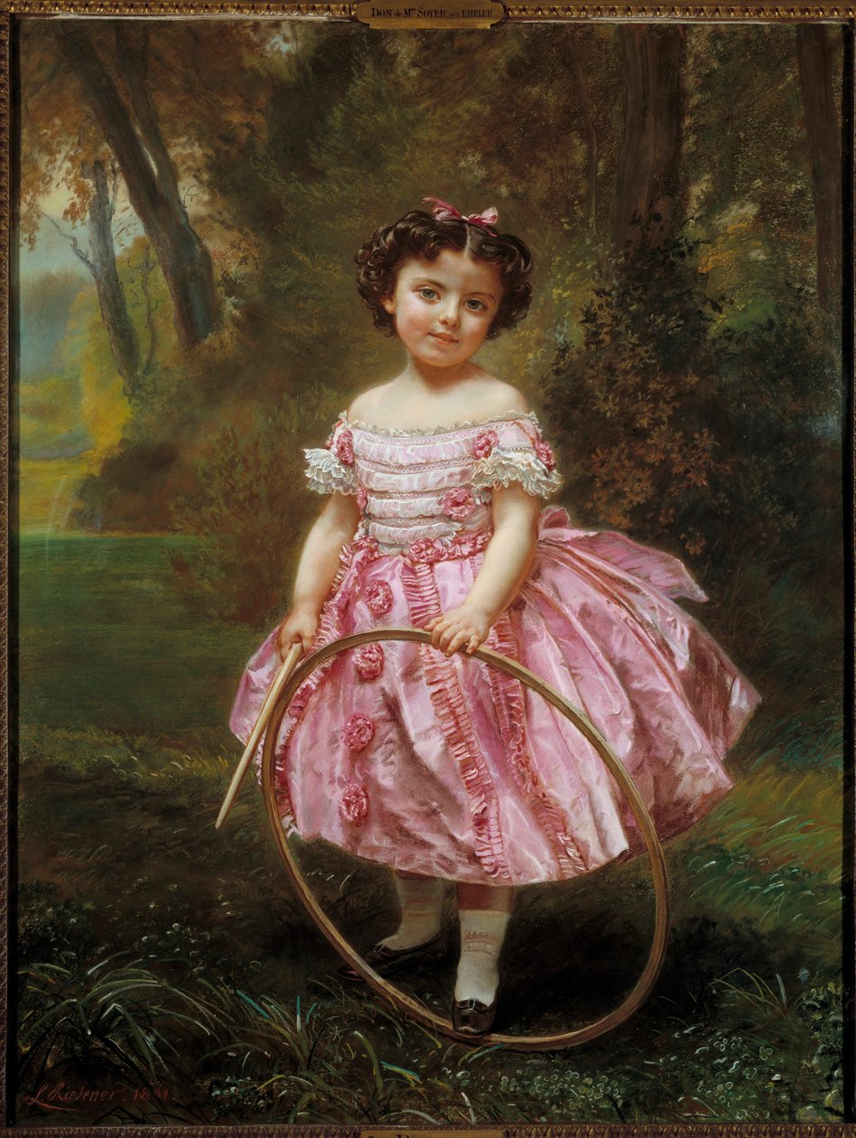 Mademoiselle Ehrler: Little Girl Playing with a Hoop by Louis Antoine Leon Riesener