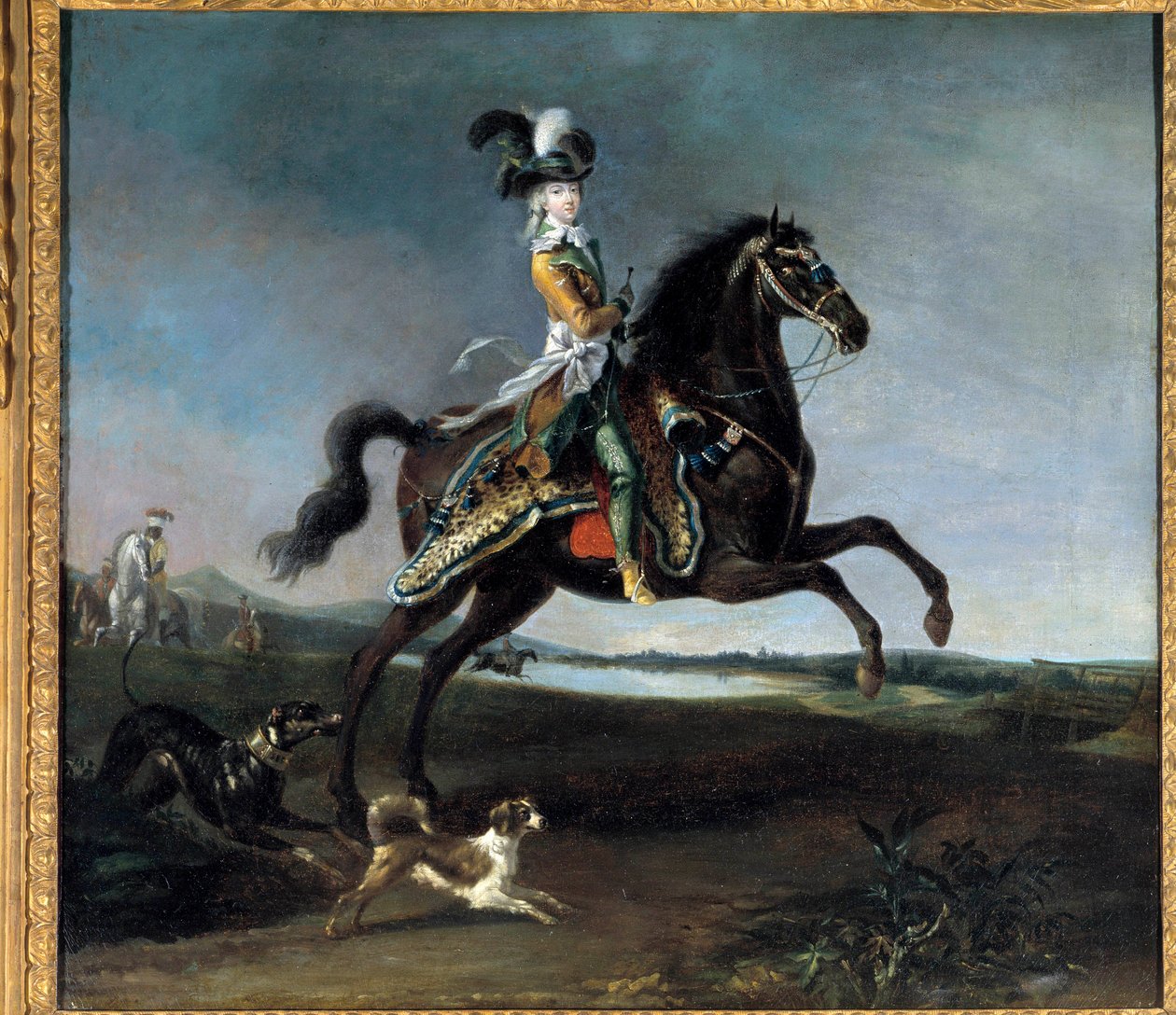 Equestrian portrait of Marie Antoinette by Lorraine Habsburg, Queen of France (1755-1793) Painting by Louis Auguste Brun (1758-1815) by Louis Auguste Brun