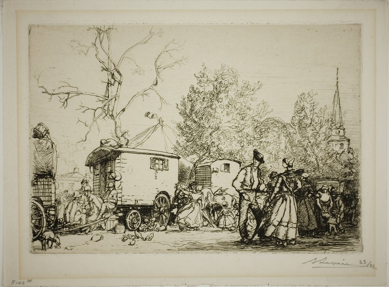 At the Saint-Jean-de-Monts Fair by Louis Auguste Lepère