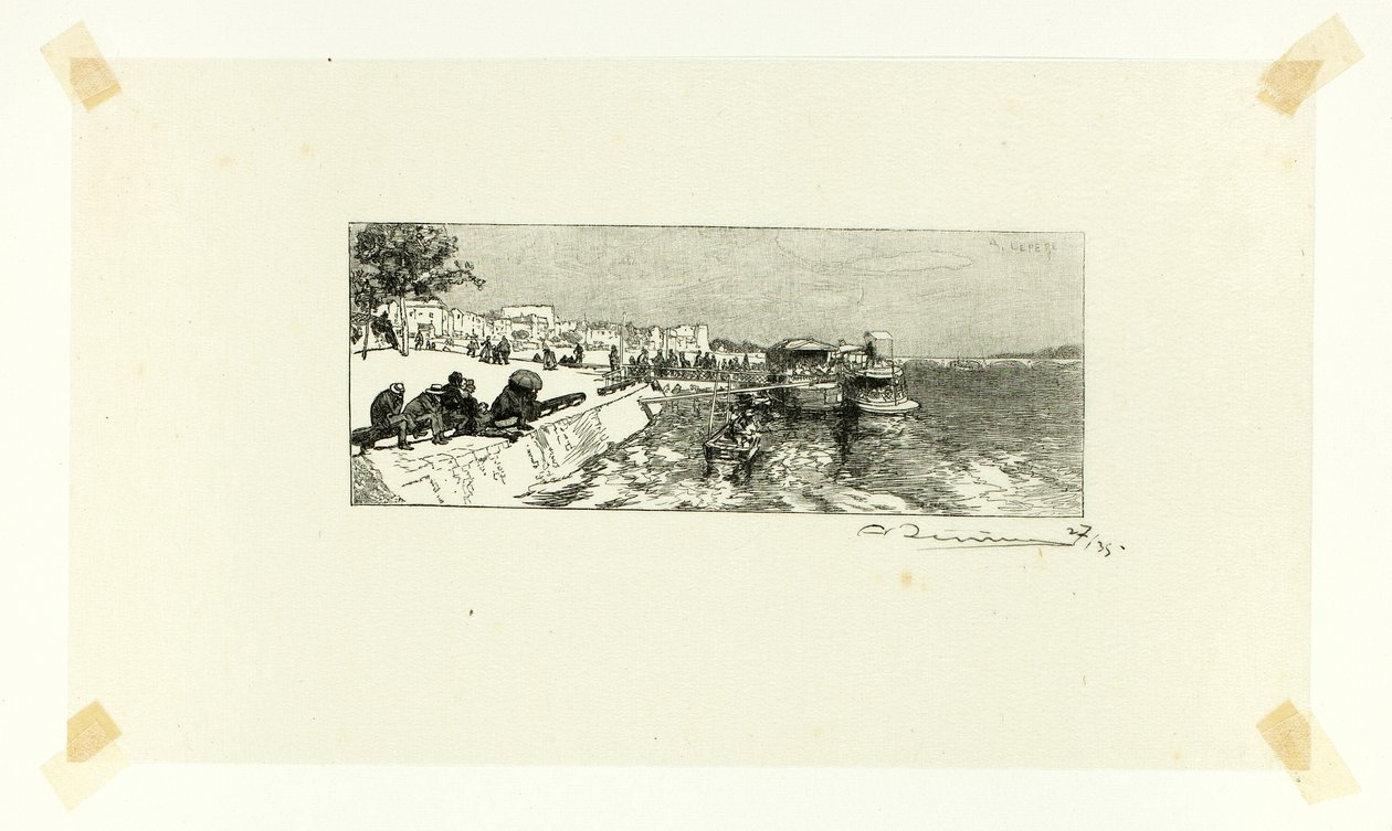 Bercy Wharf, plate two from Along the Seine and the Boulevards by Louis Auguste Lepère