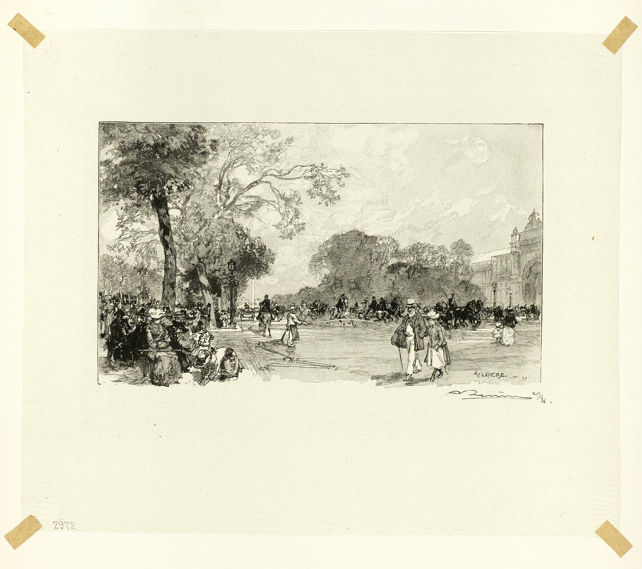 The Avenue of the Champs-Élysées, plate eighteen from Along the Seine and the Boulevards by Louis Auguste Lepère