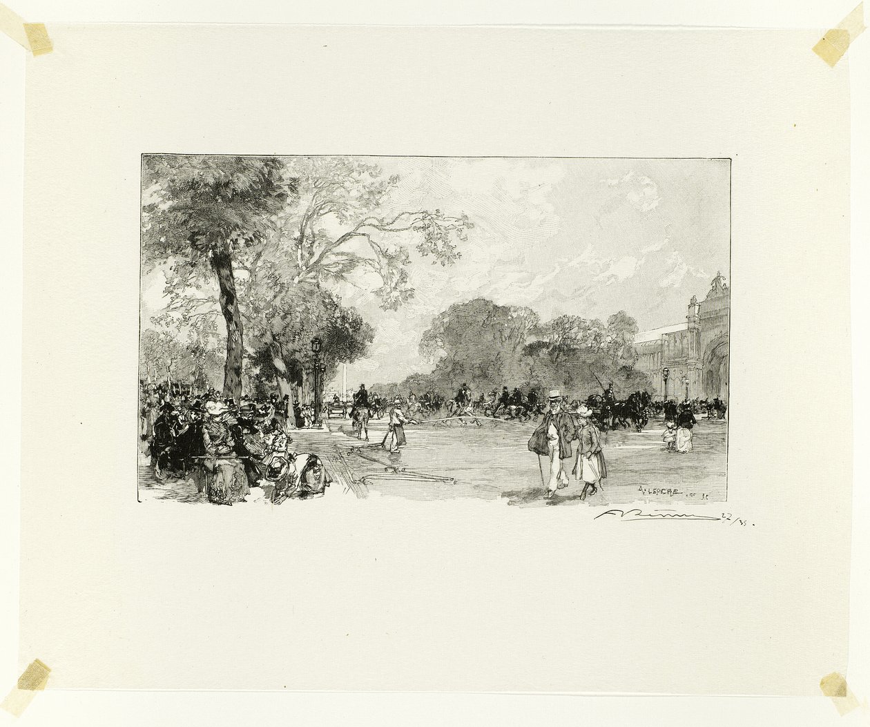 The Avenue of the Champs-Élysées, plate eighteen from Along the Seine and the Boulevards by Louis Auguste Lepère