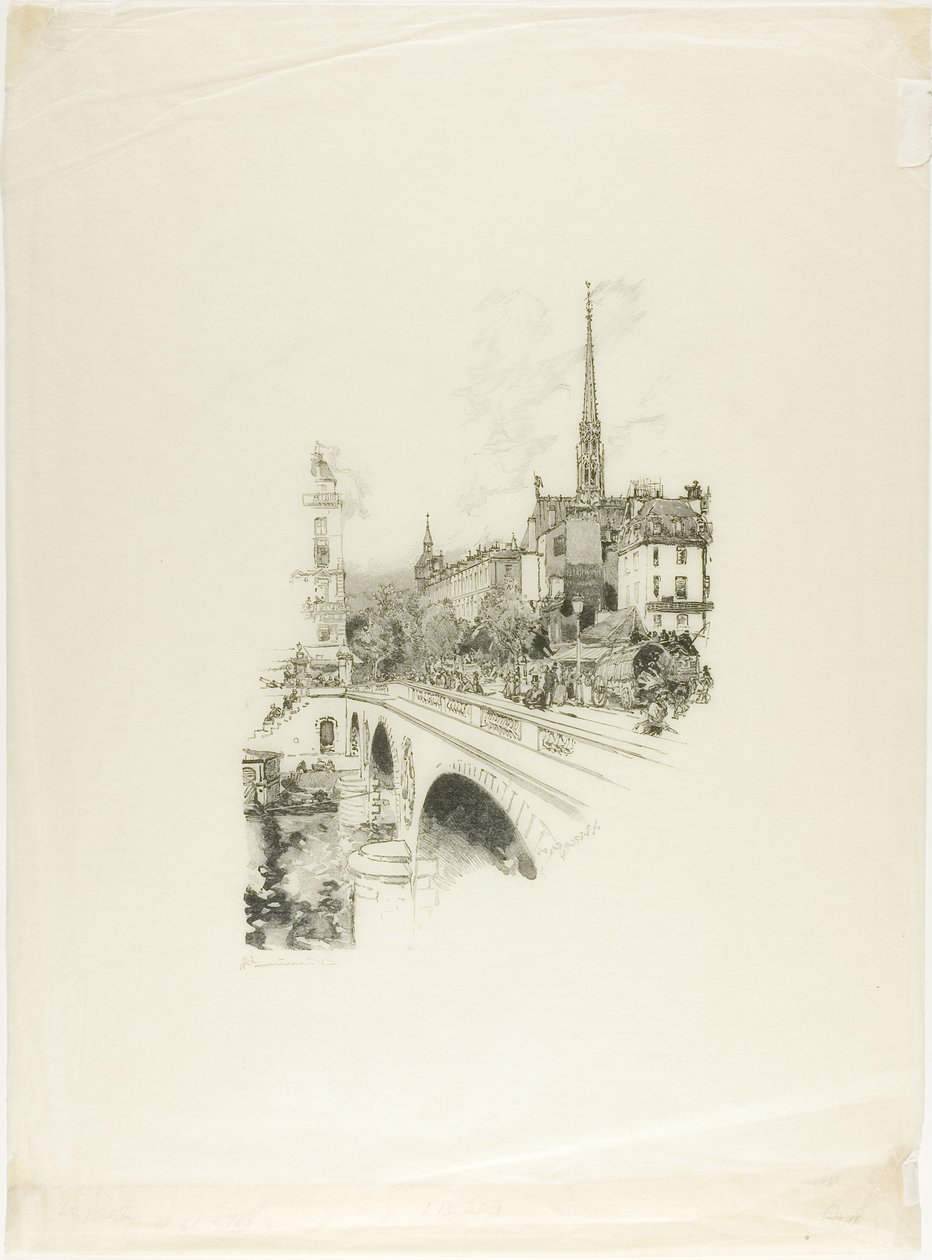 The Saint-Michel Bridge by Louis Auguste Lepère