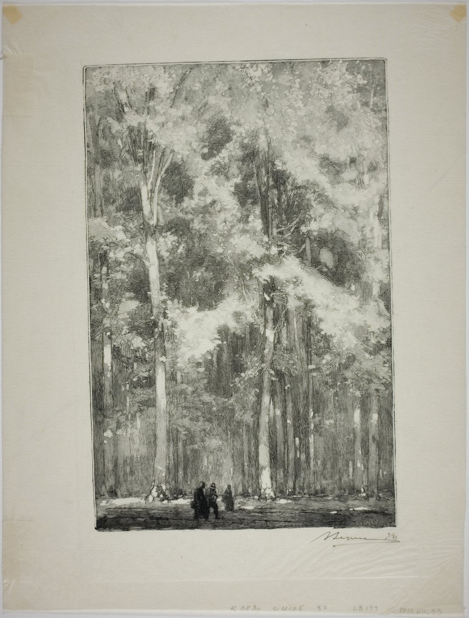 Morning, Crossroads of the Forts de Marlotte by Louis Auguste Lepère