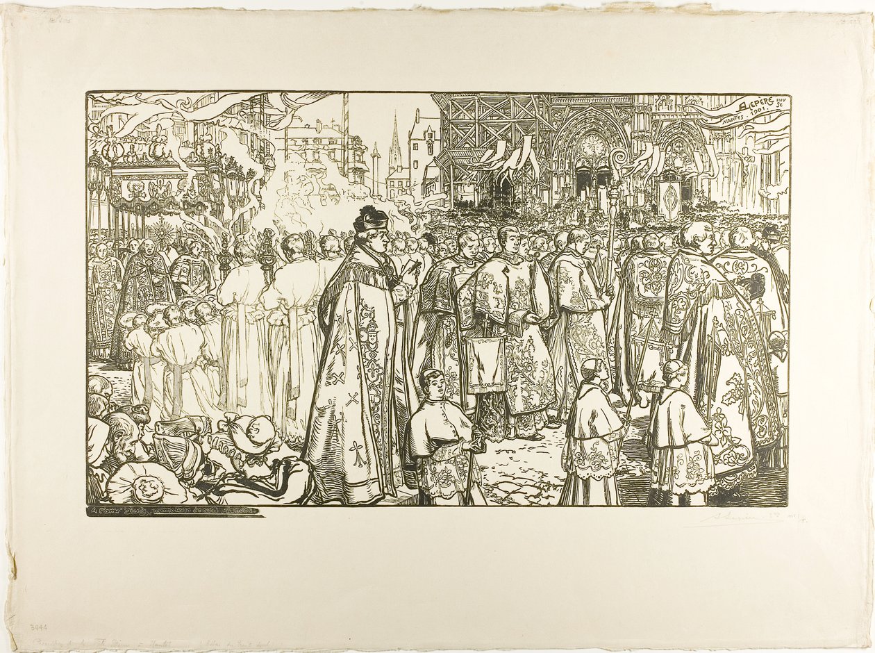 The Corpus Christi Procession, Nantes by Louis Auguste Lepère