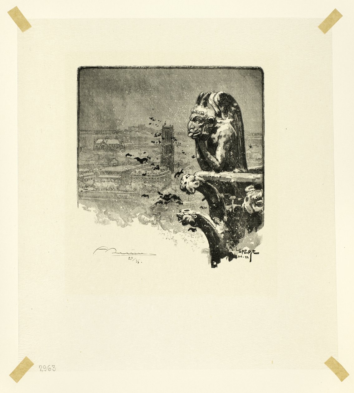 The Vampire of Notre-Dame, plate nine from Along the Seine and the Boulevards by Louis Auguste Lepère