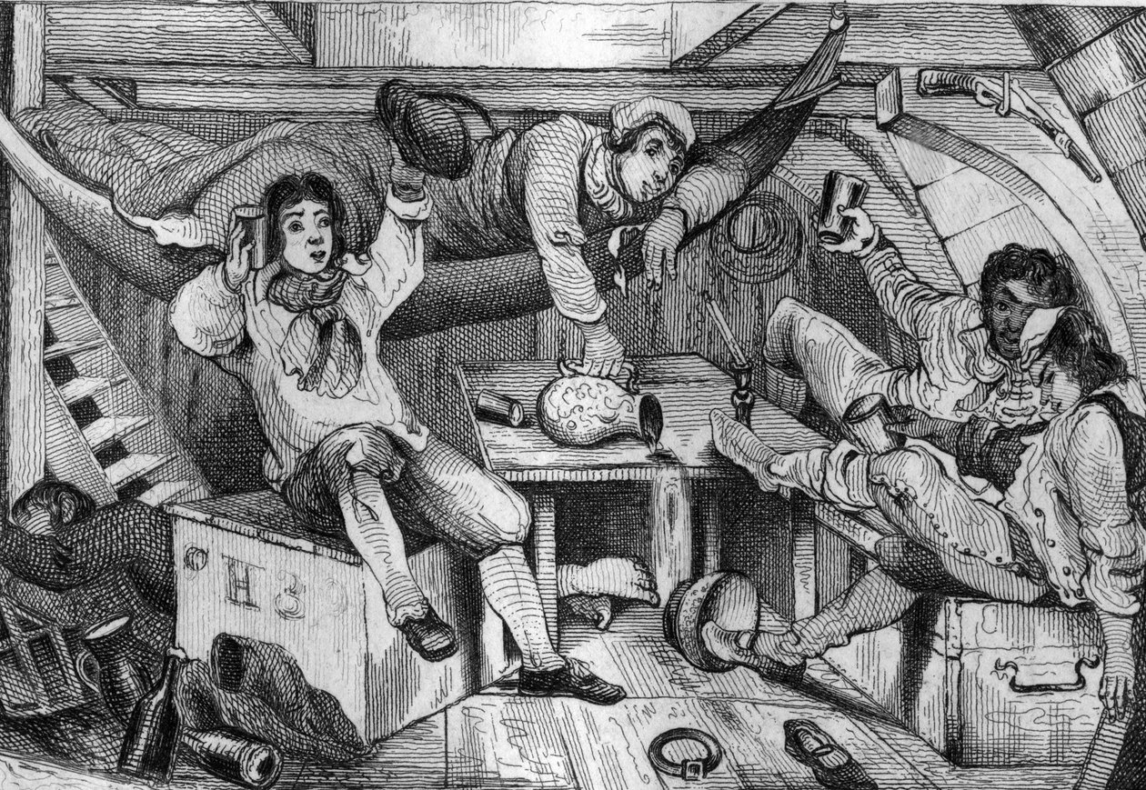 I was drunk and in a night of debauchery I drowned all my repentants... engraving after M. de Sainson