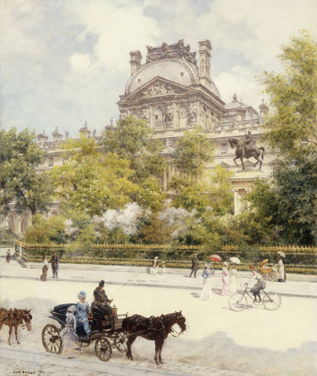 La Place du Louvre by Louis Beraud