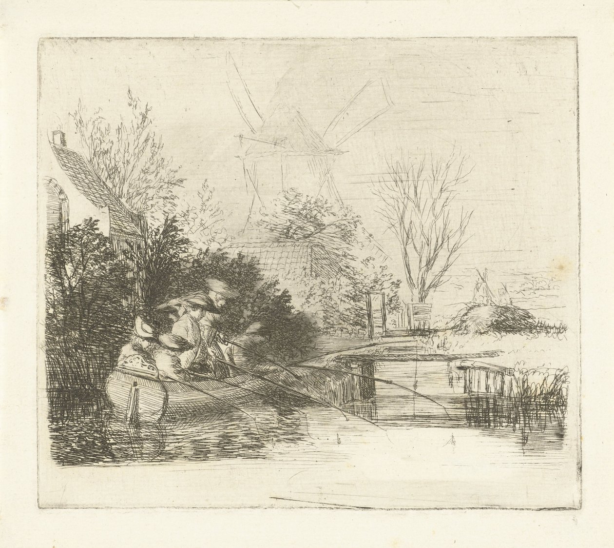 Fishermen by a River by Louis Bernard Coclers