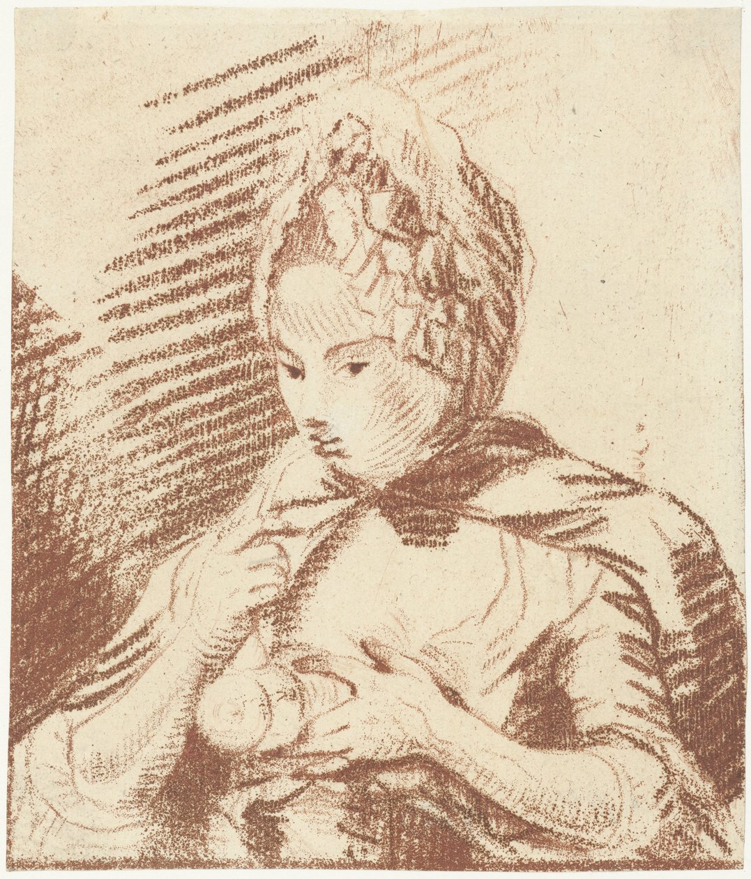 Young Mother Feeding Her Child with a Bottle by Louis Bernard Coclers
