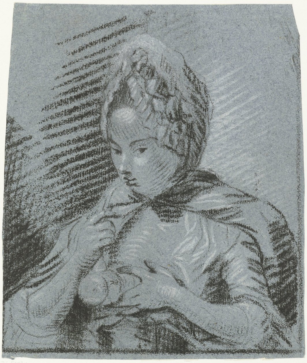 Young Mother Feeding Her Child with a Bottle by Louis Bernard Coclers