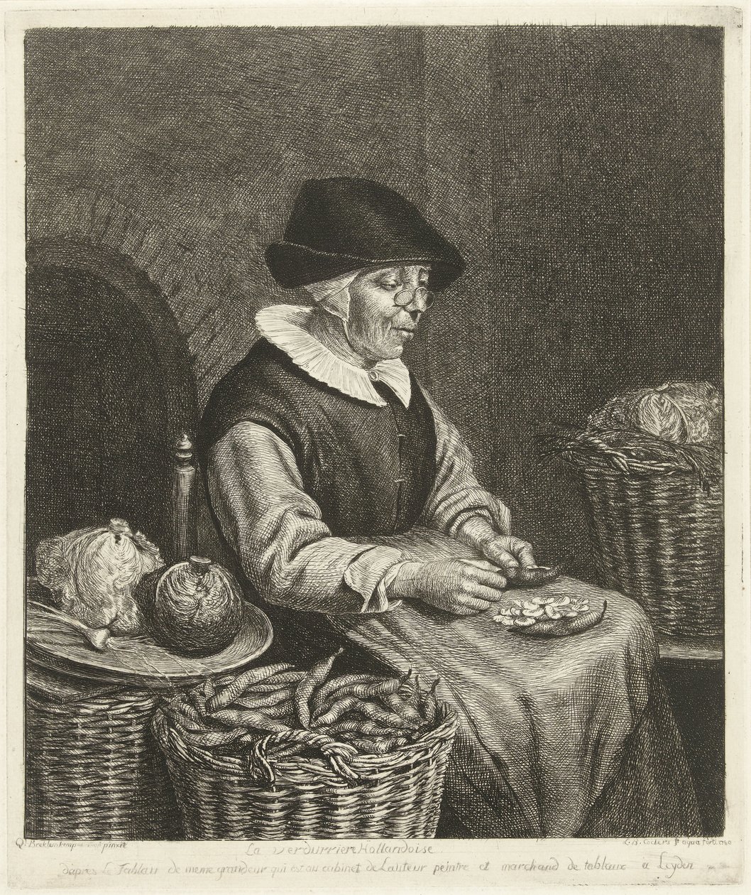 Old Woman Shelling Beans by Louis Bernard Coclers