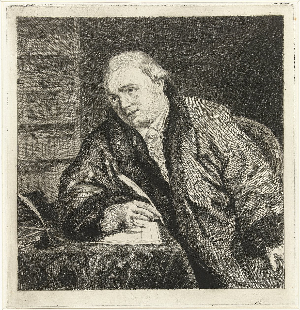 Portrait of the Composer and Etcher Johan Antoni Kauclitz Colizzi, 1780s by Louis Bernard Coclers
