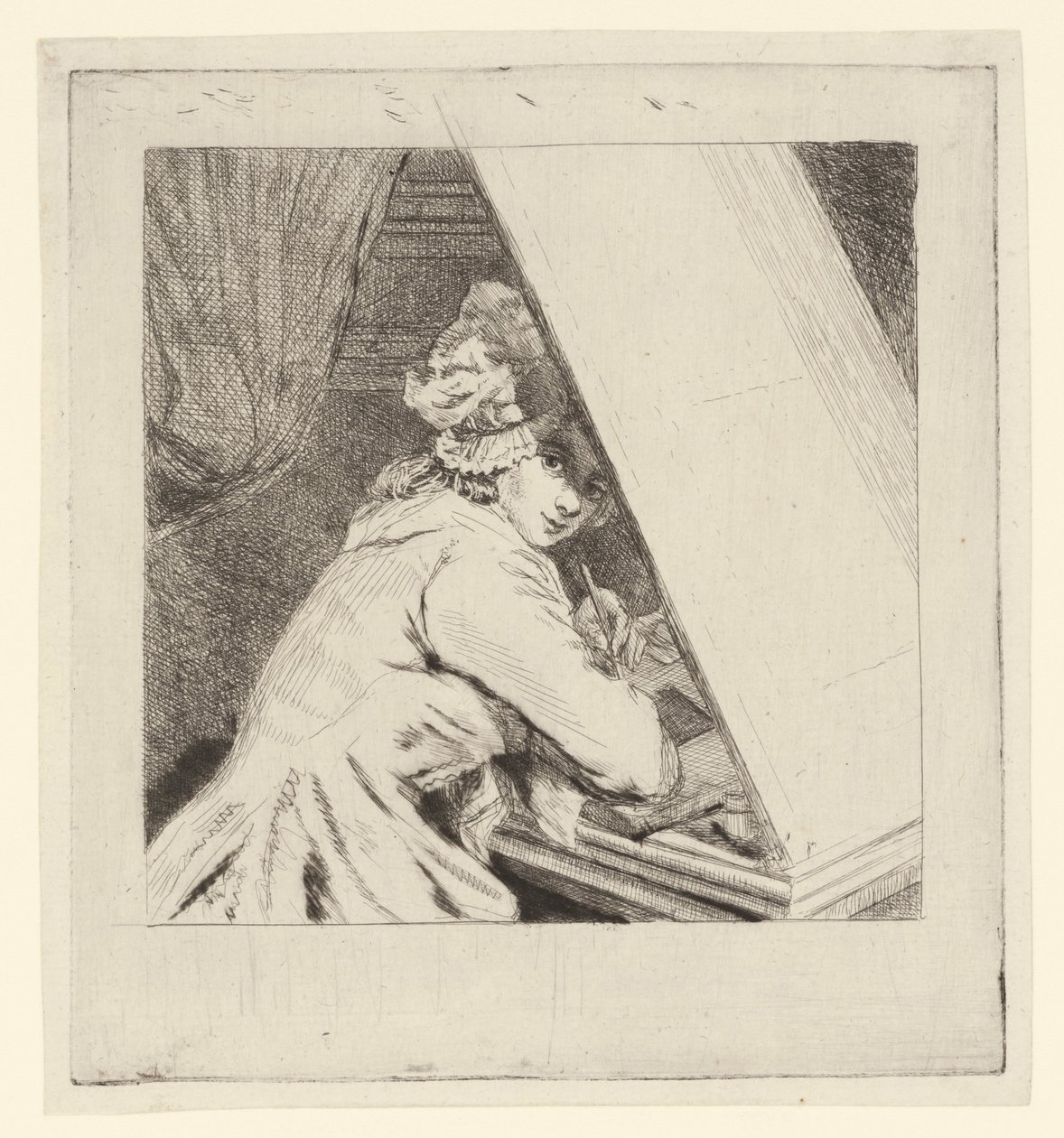 Portrait of Marie-Lambertine Coclers, with Leaf Ornament by Louis Bernard Coclers