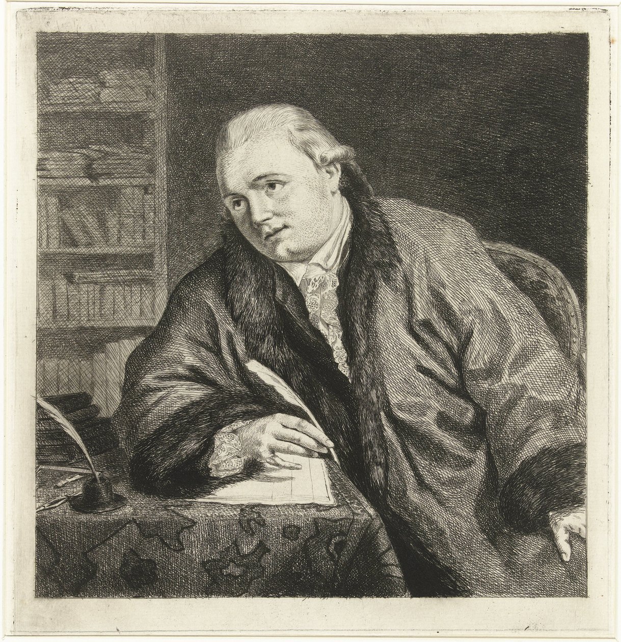 Portrait of the Composer and Etcher Johan Antoni Kauclitz Colizzi by Louis Bernard Coclers