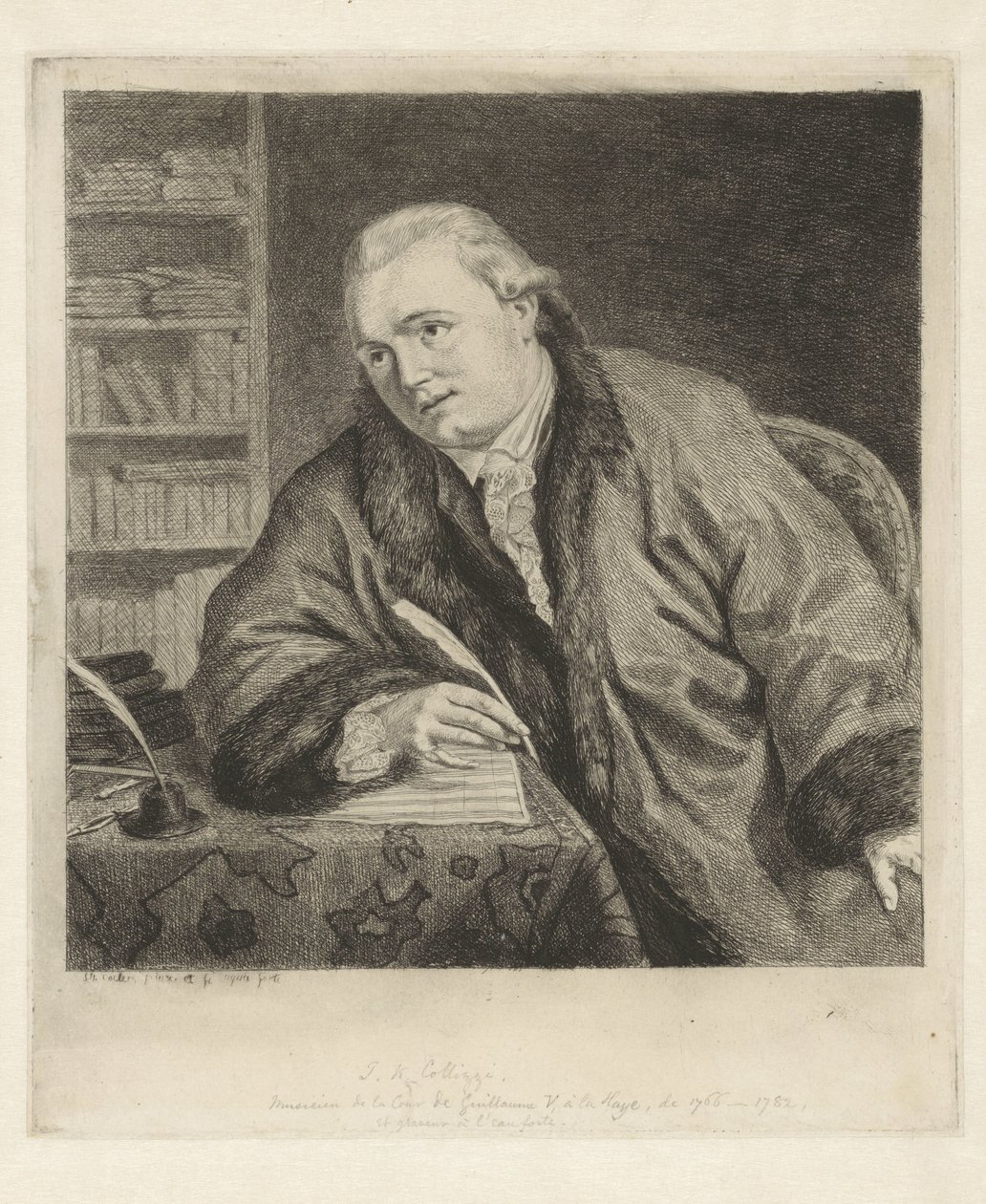 Portrait of the Composer and Etcher Johan Antoni Kauclitz Colizzi by Louis Bernard Coclers