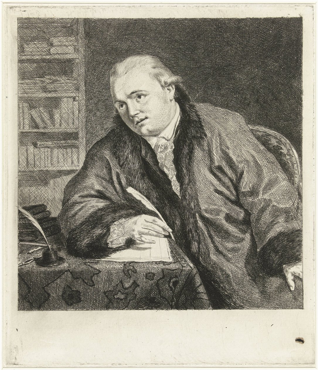 Portrait of the Composer and Etcher Johan Antoni Kauclitz Colizzi by Louis Bernard Coclers