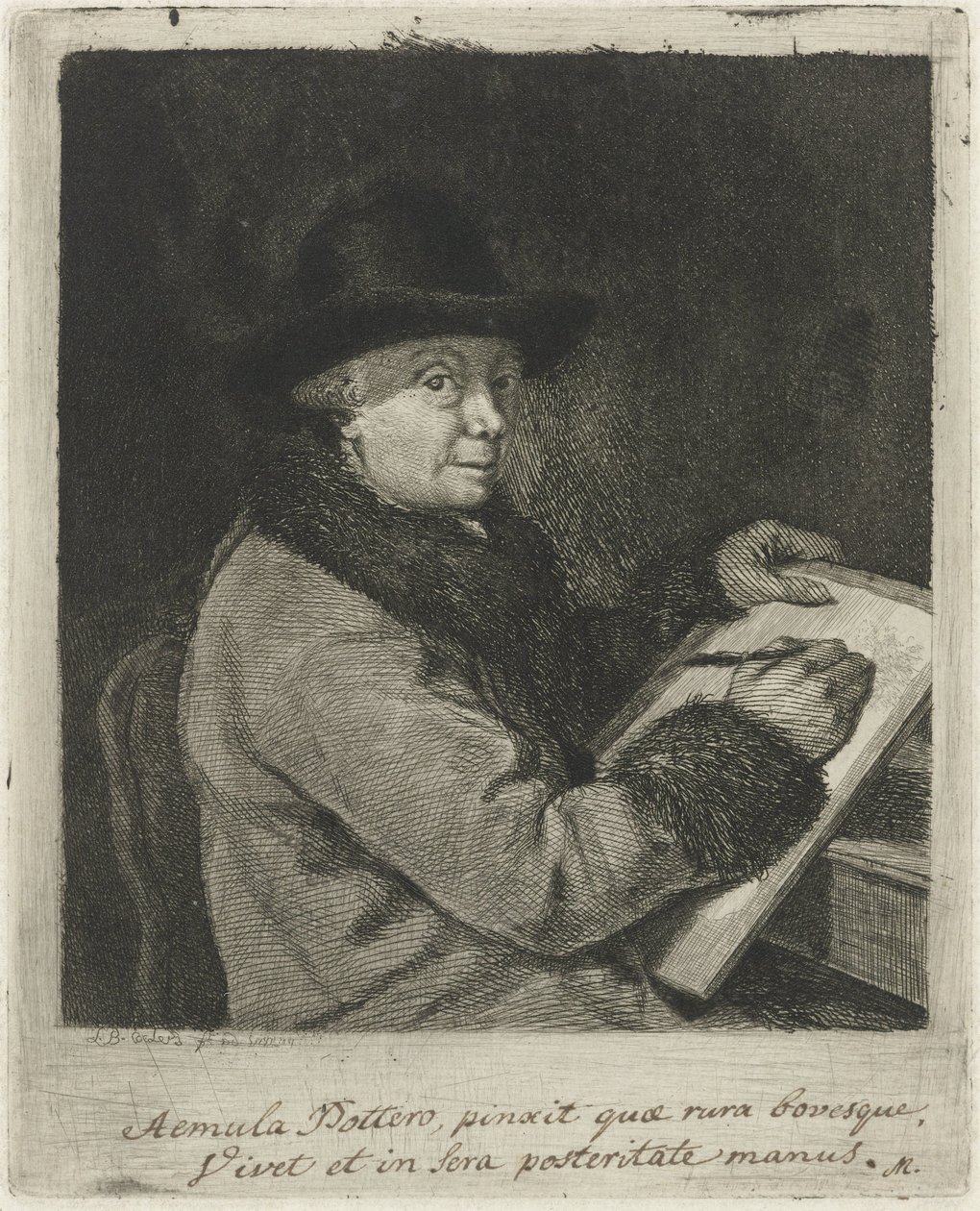 Portrait of the Artist Johannes Janson, Drawing by Louis Bernard Coclers