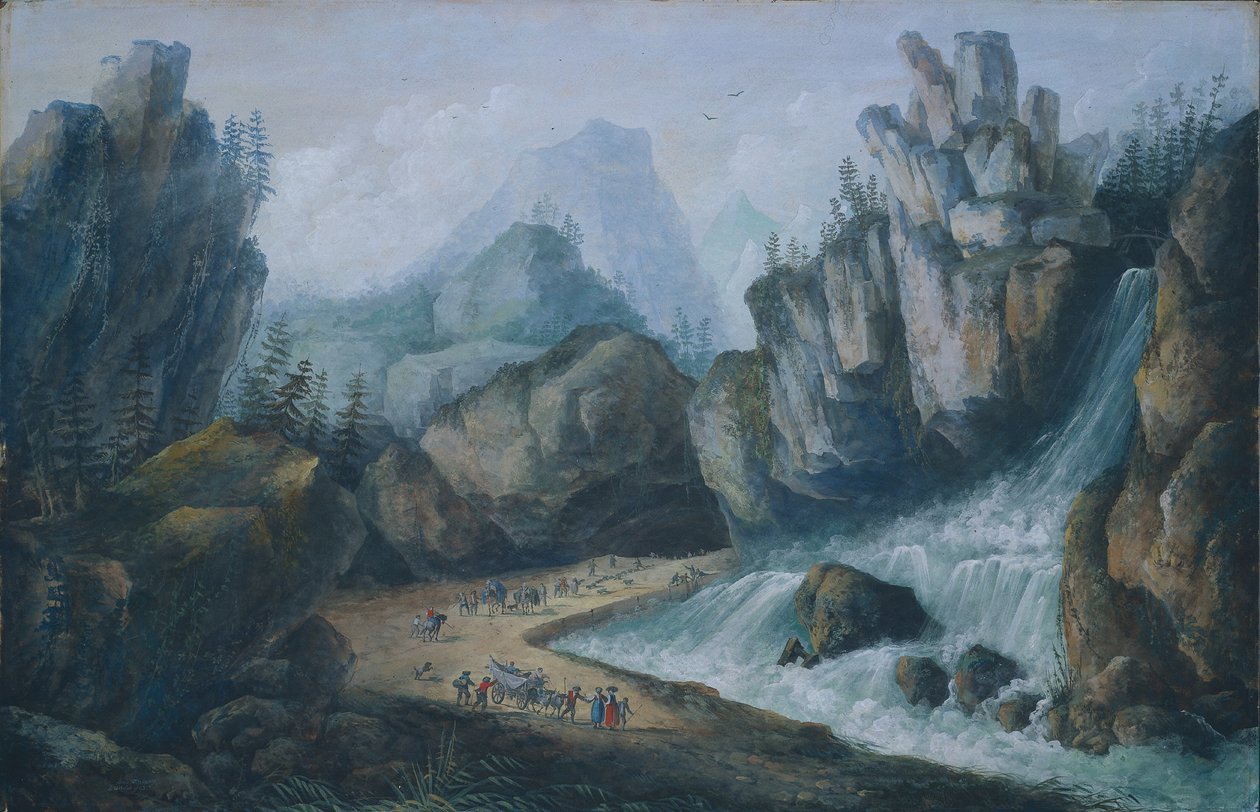 Torrent and Waterfall in the Alps by Louis Bélanger