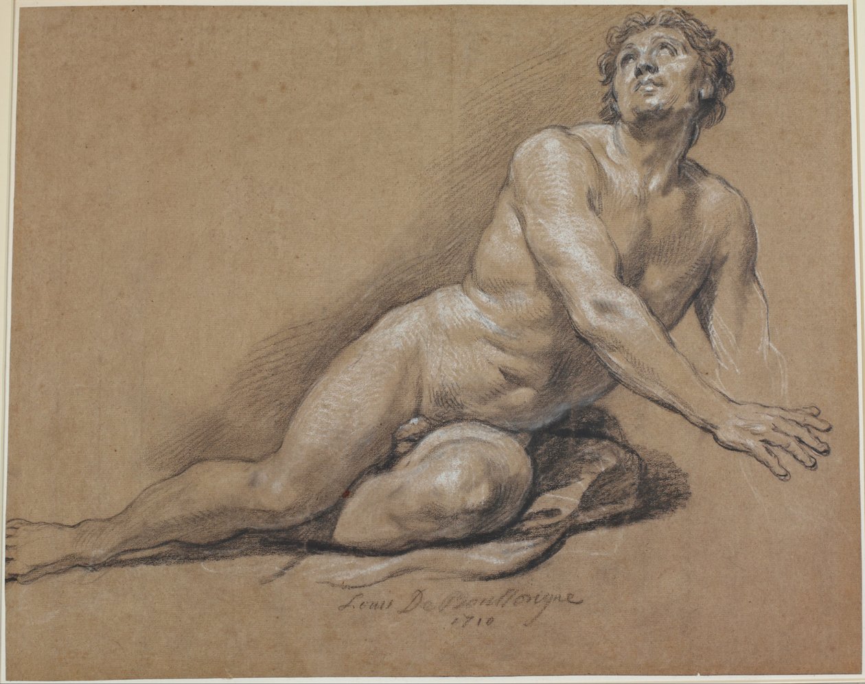 Reclining Male Nude by Louis Boullongne the younger