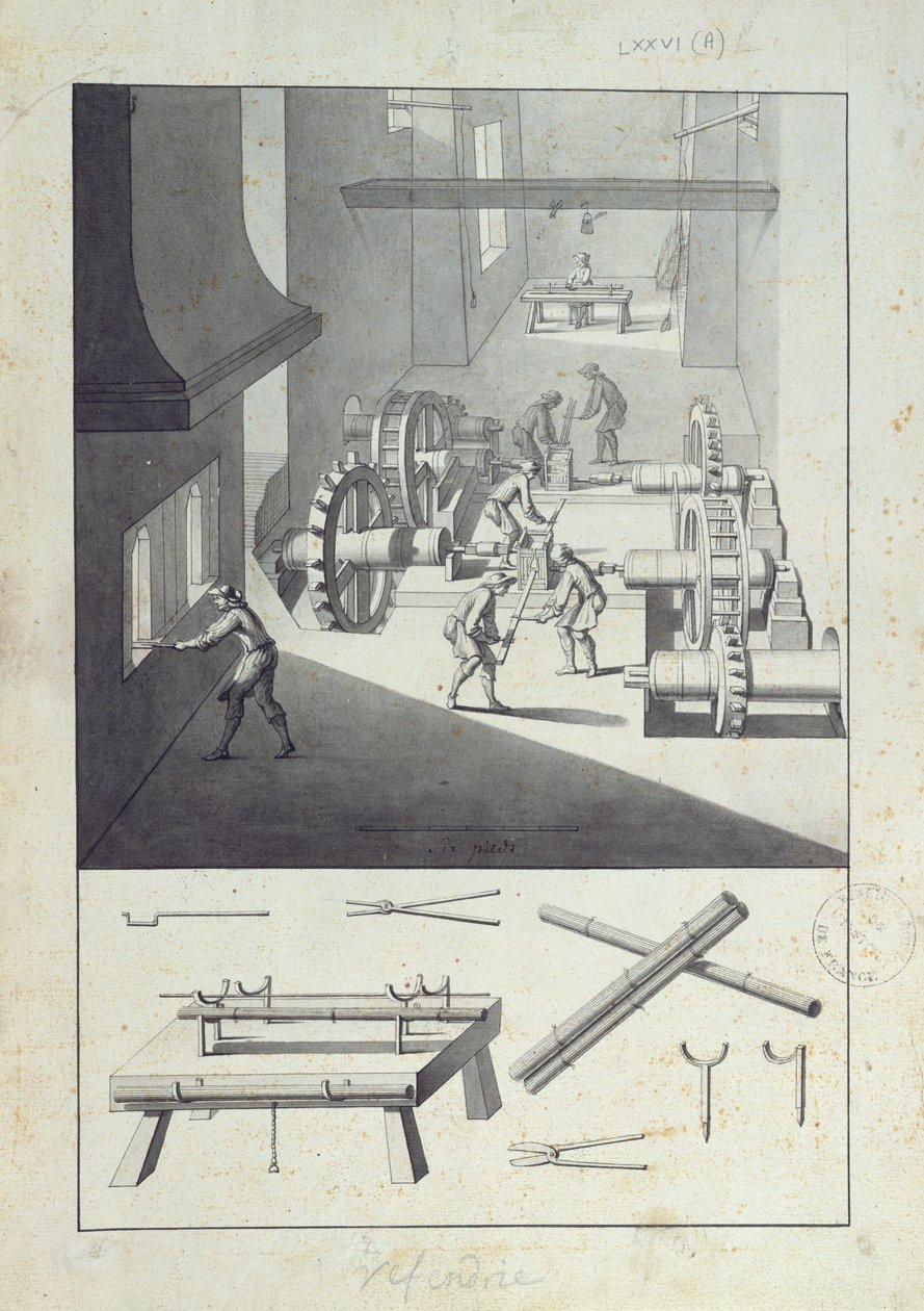 Manufacture of cannons, drawing for the 