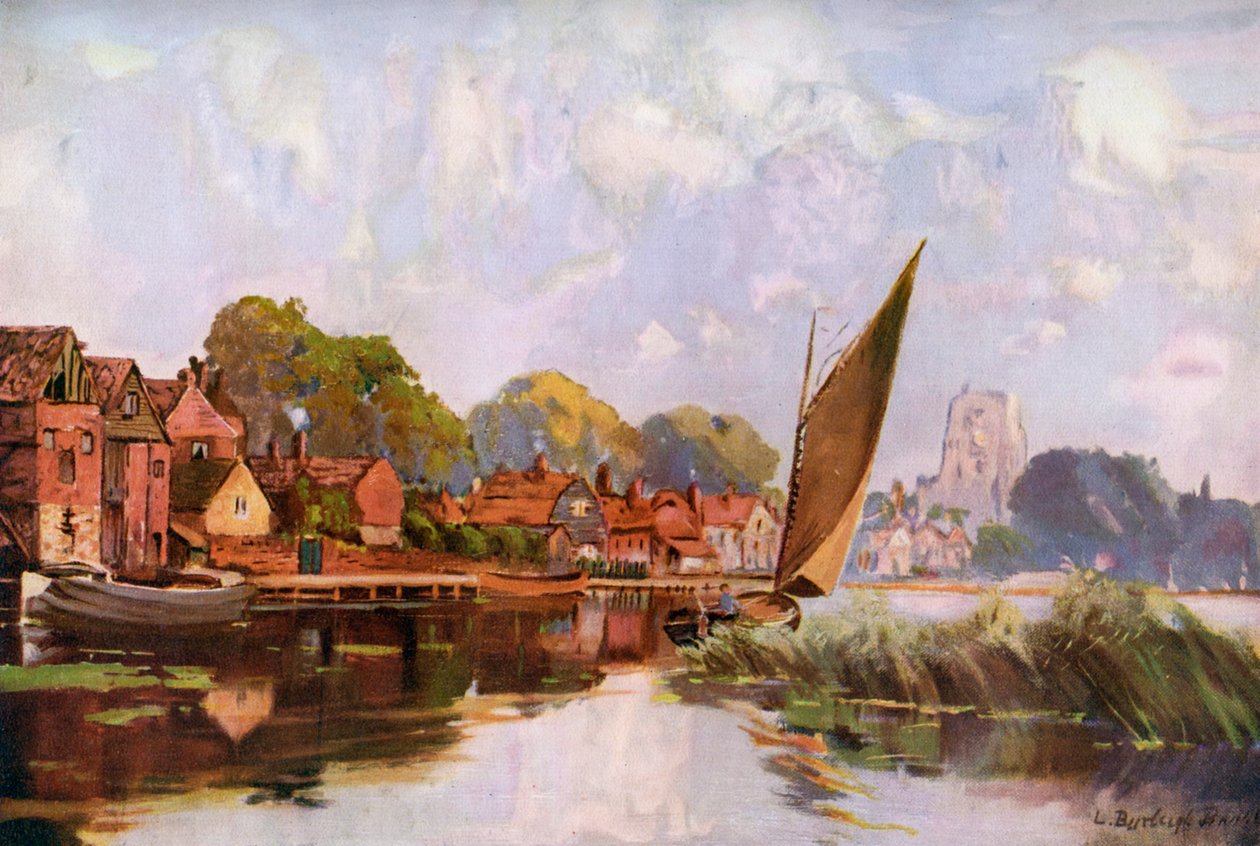 On the River at Beccles, Suffolk by Louis Burleigh Bruhl