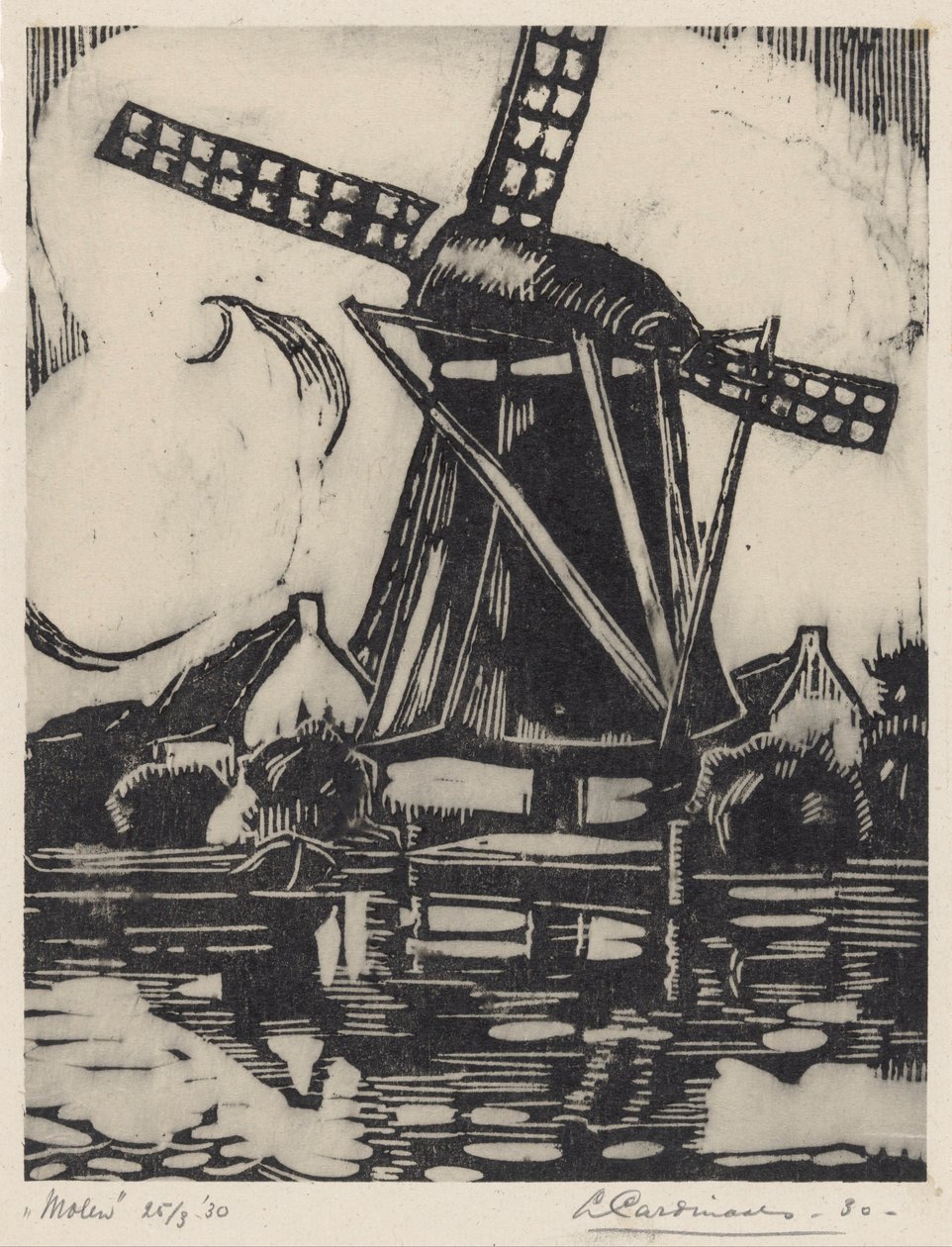Mill by Louis Cardinaals (signed by artist)