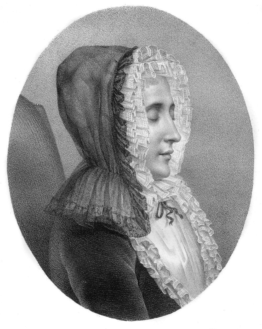Madame du Deffand - Marie de Vichy-Chamrond, Marquise du Deffand (1697-1780) - engraving by Carmontelle by Louis Carrogis (after) Carmontelle