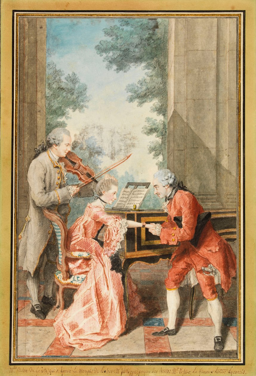Mademoiselle Delong de Genève, Monsieur Philippe and Monsieur de Texier by Louis Carrogis Carmontelle