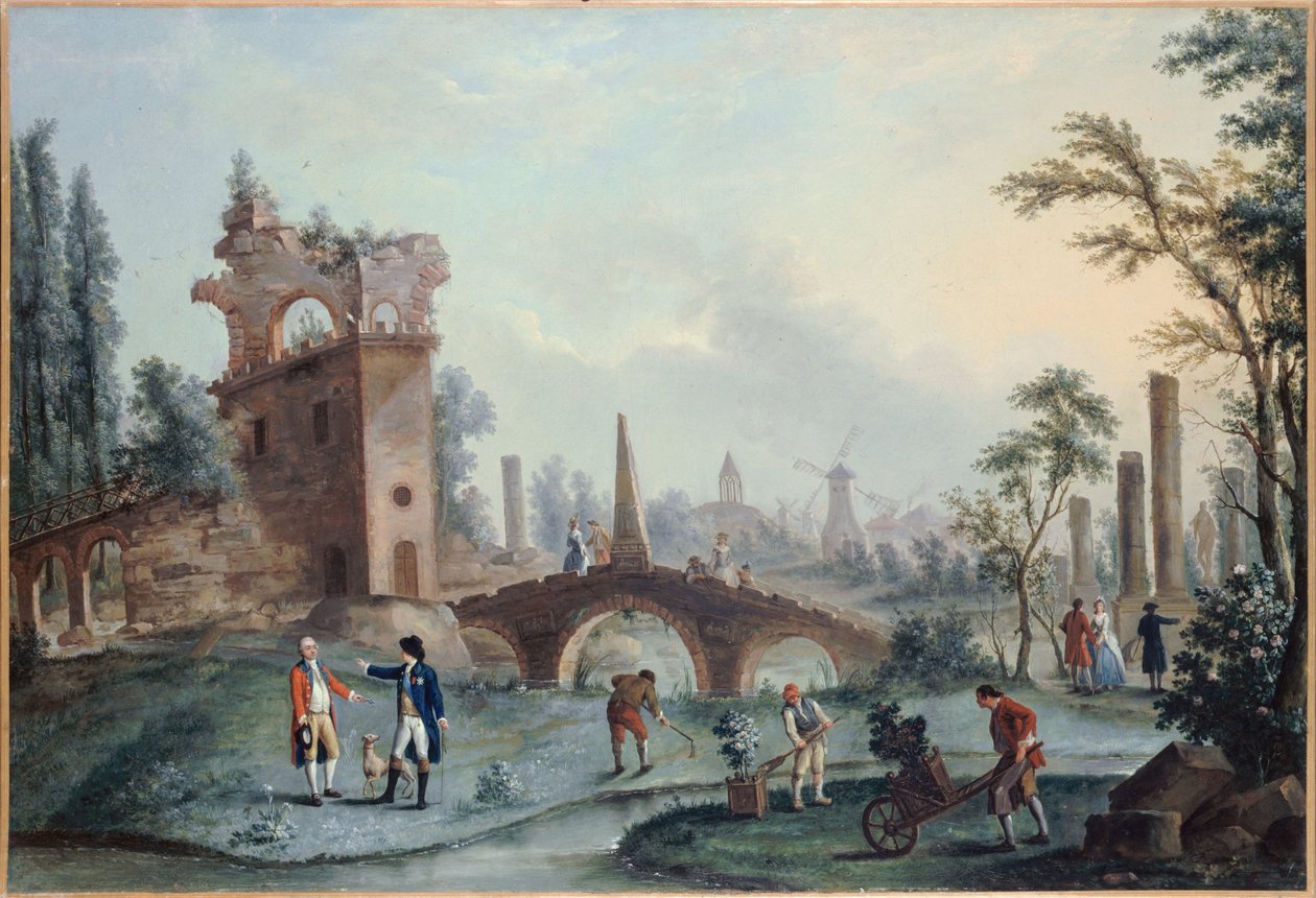 View of the Monceau Gardens, circa 1778 by Louis Carrogis Carmontelle