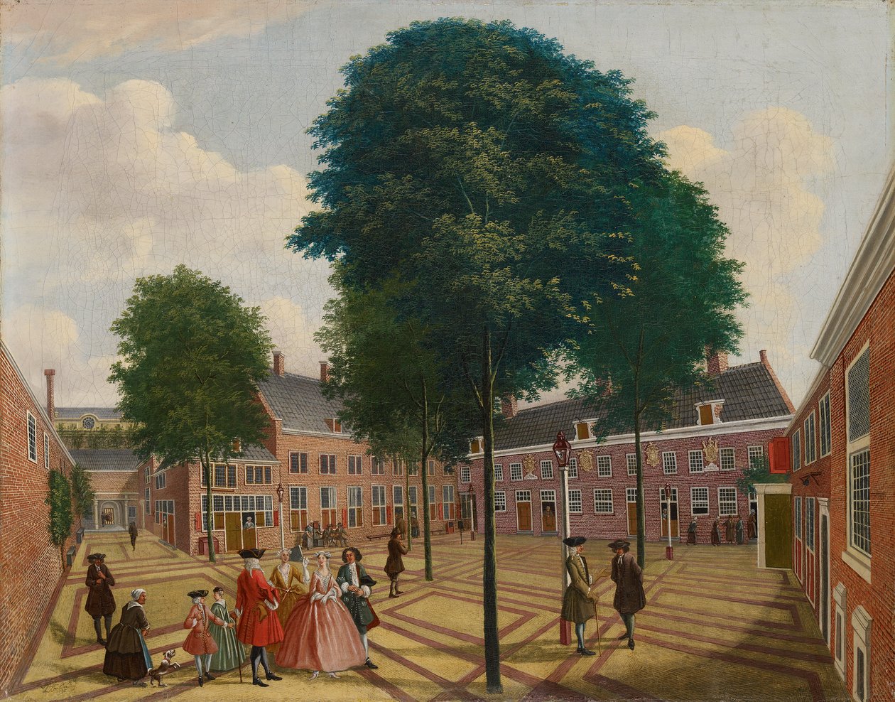 The Large Courtyard of the Lepers Home by Louis Chalon