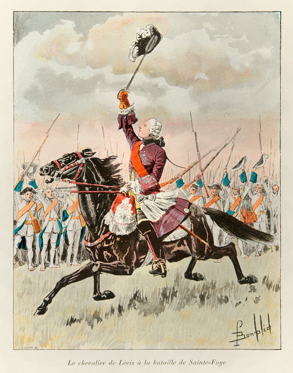 The Chevalier de Levis at the Battle of Sainte Foy in 1760 by Louis Charles Bombled