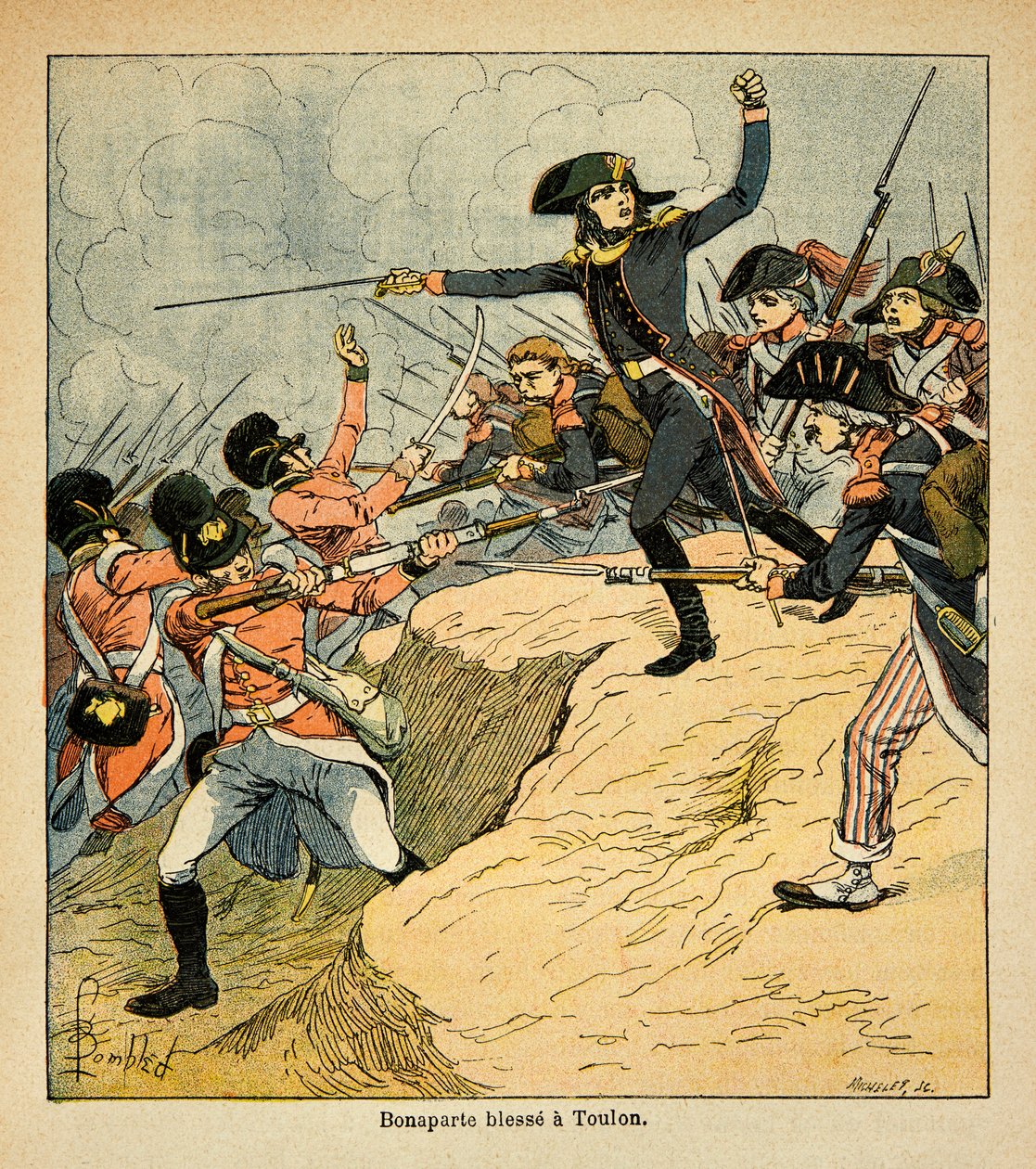 Bonaparte wounds at the seat of Toulon by Louis Charles Bombled