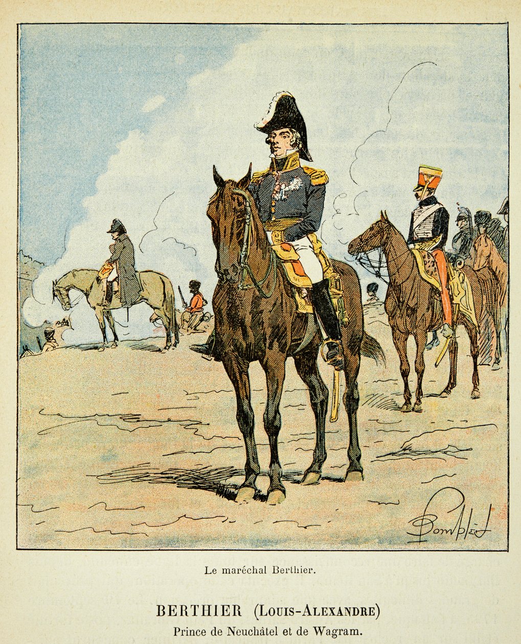 Equestrian portrait of Marshal Louis Alexandre Berthier, Prince of Neufchatel and of Wagram from the book 