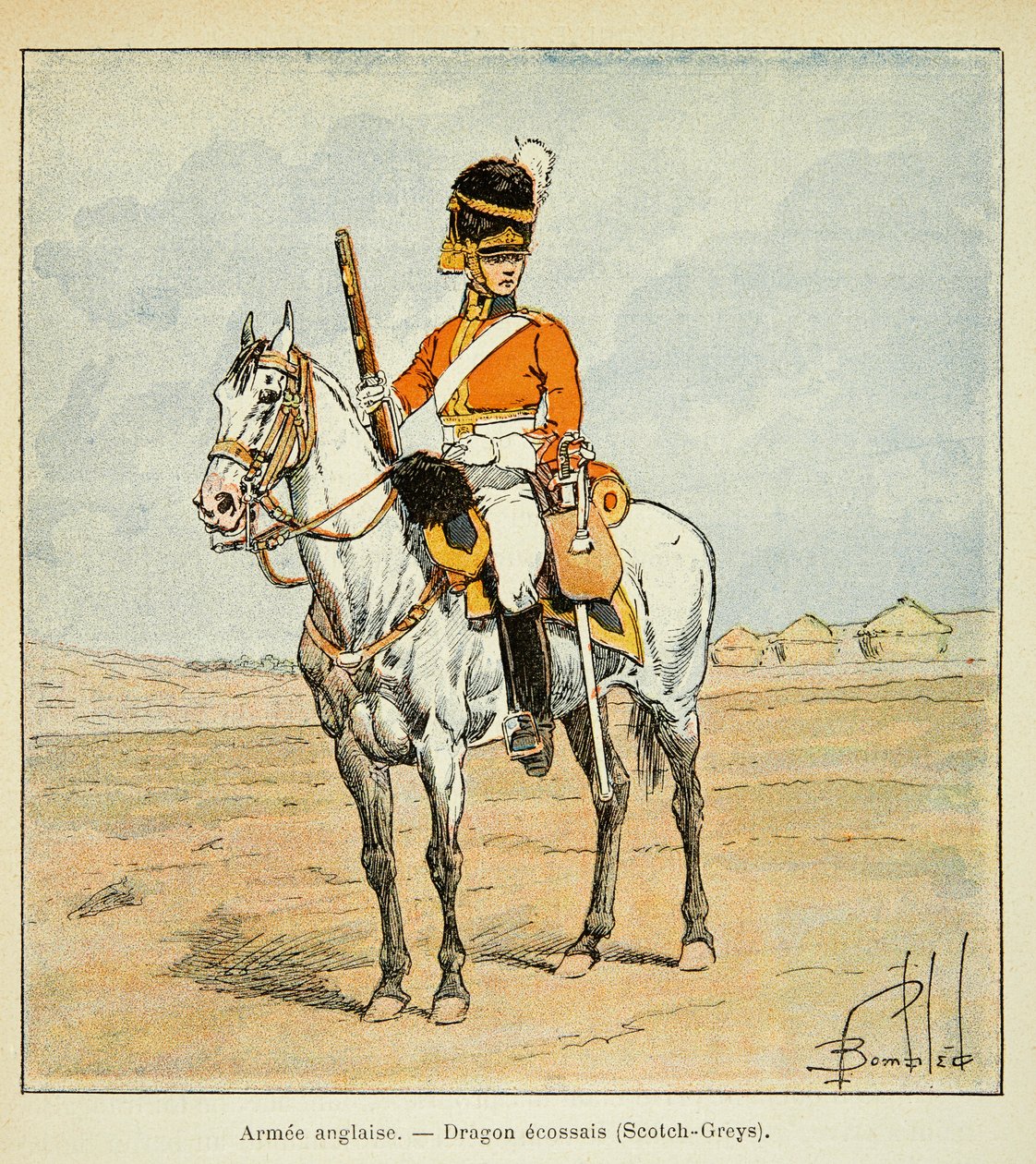 English Army: Scottish Dragoons by Louis Charles Bombled