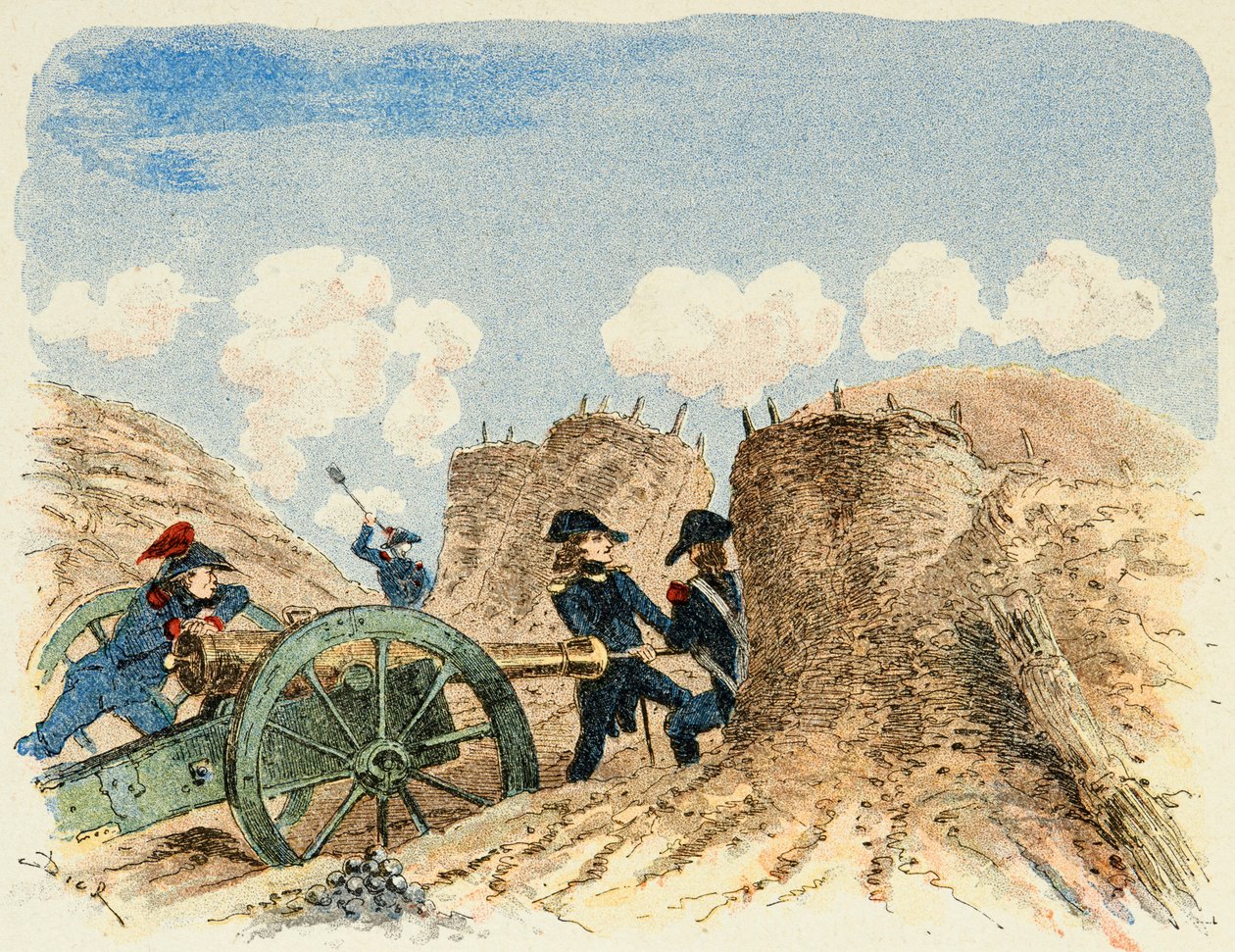 Illustration taken from the book "The Heroes of the Century", anecdotal recits by Dick de Lonlay and illustrated by Louis Bombled (1862-1927) by Louis Charles Bombled